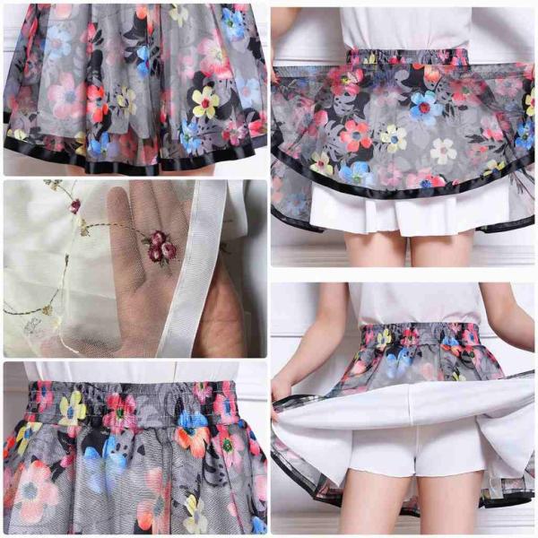 レディース　ハイウエスト　透け感　透け素材　スカート　花柄　蝶　春　夏　ボトムス　カジュアル　キュート　大人　可愛い　フェミニン　きれいめ　おしゃれ　お出かけ　デイリー　オフィス　普段着　ホワイト　ブラック　フリーサイズ　送料無料