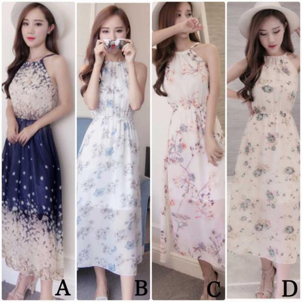 レディース　大きいサイズ　ワンピース　ドレス　ノースリーブ　ロング丈　マキシ丈　春　夏　スカート　カジュアル　キュート　可愛い　フェミニン　きれいめ　上品　エレガント　おしゃれ　お出かけ　デイリー　普段着　ネイビー　ホワイト　S　M　L　XL　2XL　送料無料