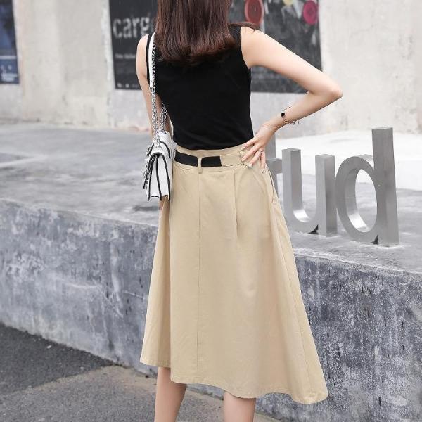 レディース ツーピース 半袖Tシャツ&スカート ラウンドネック ミモレ丈 無地 ベルト付き カジュアル 大人可愛い フェミニン お出かけ デート デイリー 夏 リゾート ブラック S M L XL 送料無料