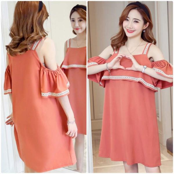 レディース 大きいサイズ ワンピース フレアスリーブ 肩出し 肩見せ オフショルダー ストラップ 春 夏 スカート カジュアル キュート 可愛い フェミニン きれいめ 上品 エレガント おしゃれ お出かけ デイリー 普段着 ピンク レッド 2XL 送料無料