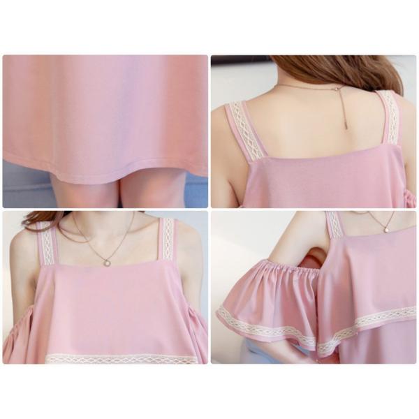 レディース 大きいサイズ ワンピース フレアスリーブ 肩出し 肩見せ オフショルダー ストラップ 春 夏 スカート カジュアル キュート 可愛い フェミニン きれいめ 上品 エレガント おしゃれ お出かけ デイリー 普段着 ピンク レッド 2XL 送料無料