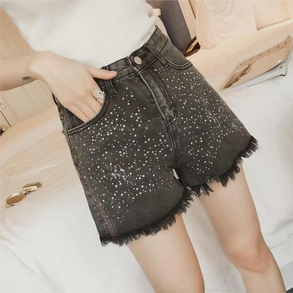 レディース ボトムス ホットパンツ カットオフ デニム ショートパンツ 無地 ラメ カジュアル 大人可愛い フェミニン デート お出かけ デイリー リゾート グレー ブルー S M L XL 送料無料