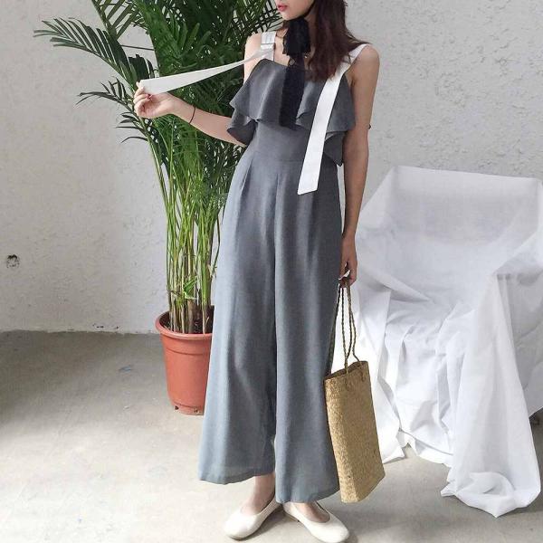 レディース ワンピース ノースリーブ ストラップ マキシ丈 無地 ハイウエスト 春 夏 スカート カジュアル キュート 可愛い フェミニン きれいめ 上品 エレガント おしゃれ お出かけ デイリー 普段着 イエロー グリーン S M サイズ 送料無料