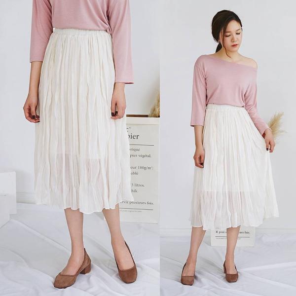 レディース シフォン ハイウエスト スカート ミモレ丈 無地 春 夏 ボトムス カジュアル キュート 大人 可愛い フェミニン きれいめ おしゃれ お出かけ デイリー オフィス 普段着 ホワイト ブラウン ピンク フリーサイズ ワンサイズ 送料無料