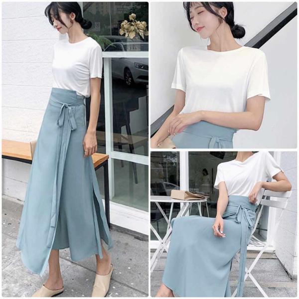 レディース 半袖Tシャツ ラウンドネック シンプル 無地 カットソー ショートスリーブ 夏 春 トップス カジュアル キュート 大人 可愛い フェミニン おしゃれ お出かけ 普段着 デイリー ホワイト パープル フリーサイズ ワンサイズ 送料無料