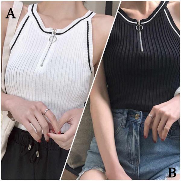 レディース カットソー タンクトップ ニット シンプル タイト ノースリーブ トップス カジュアル キュート 大人 可愛い フェミニン おしゃれ お出かけ オフィス デイリー 普段着 ブラック ホワイト フリーサイズ ワンサイズ 送料無料