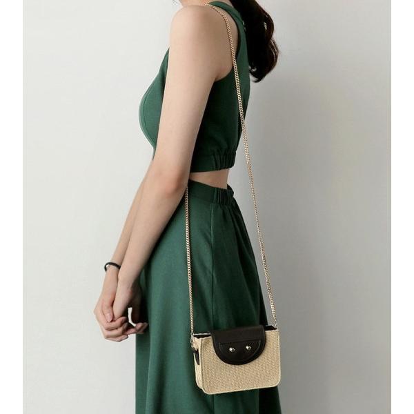 レディース ツーピース クルーネック ノースリーブ タイト シフォン ミモレ丈 無地 セクシー カジュアル 大人可愛い フェミニン お出かけ デート デイリー リゾート グリーン ブラック S M L 送料無料