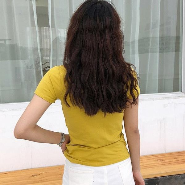 レディース トップス カットソー Tシャツ ラウンドネック 半袖 無地 スリム 定番 カジュアル 大人可愛い フェミニン オフィス お出かけ デート デイリー グレー ブラック ホワイト カーキ イエロー フリーサイズ 送料無料