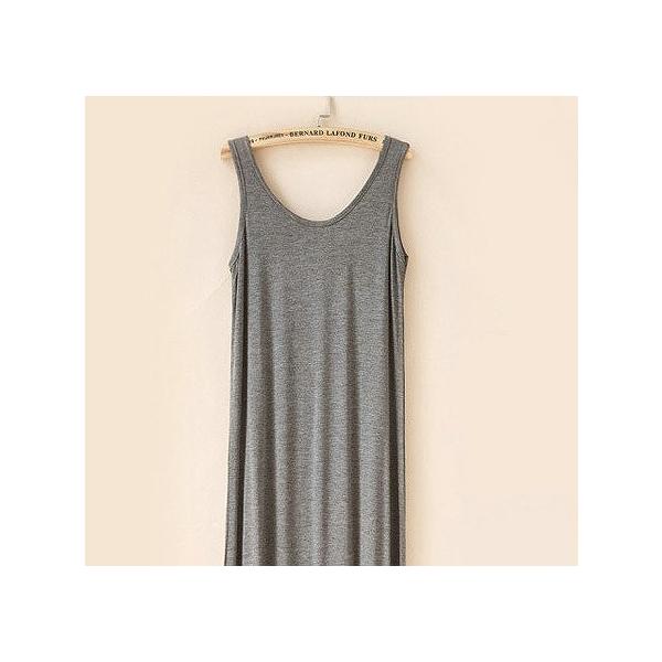 レディース ワンピース ノースリーブ ラウンドネック 無地 ボーダー マキシ丈 サマードレス カジュアル 大人可愛い フェミニン お出かけ デート デイリー リゾート ルームウェア ホワイト ブラック グレー L XL 2XL 3XL 送料無料