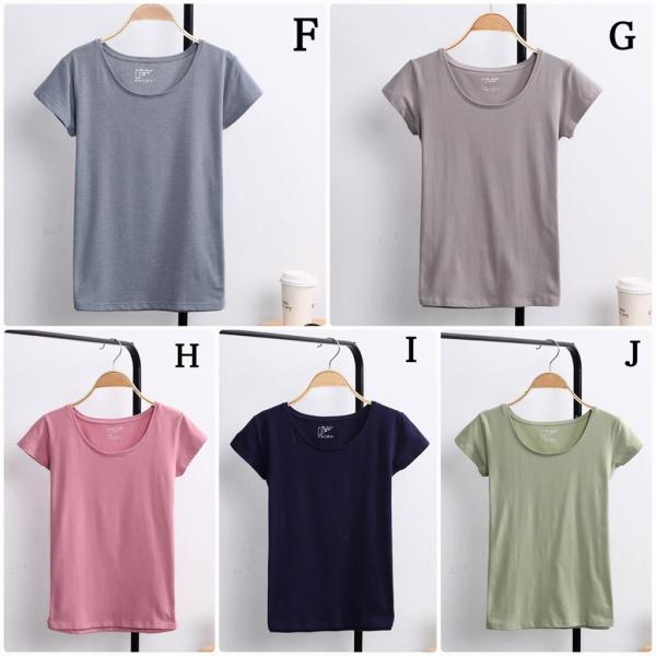 レディース 半袖Tシャツ シンプル 無地 カットソー 夏 春 トップス カジュアル 大人 可愛い フェミニン おしゃれ お出かけ 普段着 デイリー ホワイト パープル グレー ブラック ブルー オレンジ グリーン ピンク 大きいサイズ 送料無料