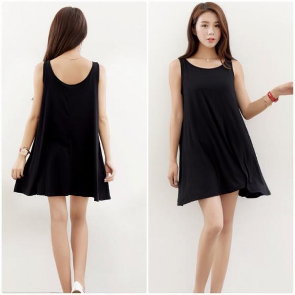 レディース タンクトップ ワンピース ミニ丈 無地 シンプル ノースリーブ 春 夏 スカート カジュアル キュート 可愛い フェミニン きれいめ エレガント おしゃれ お出かけ デイリー 普段着 ブラック グレー XL 2XL 3XL 大きいサイズ 送料無料