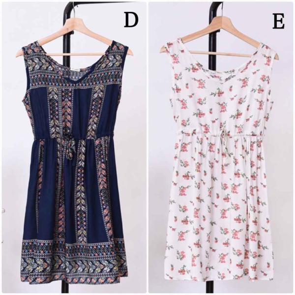 レディース ワンピース 花柄 ノースリーブ ハイウエスト 春 夏 スカート カジュアル キュート 可愛い フェミニン きれいめ 上品 エレガント おしゃれ お出かけ デイリー 普段着 ブラック ホワイト グレー ネイビー フリーサイズ 送料無料