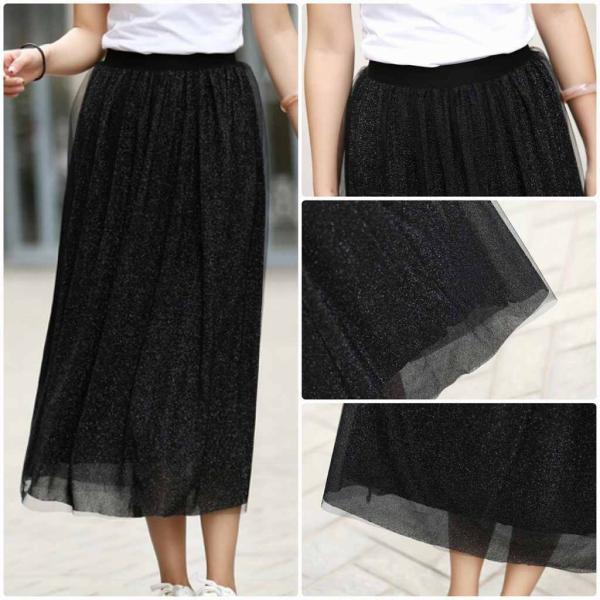 レディース スカート ハイウエスト ミモレ丈 透け感 透け素材 無地 シンプル 春 夏 ボトムス カジュアル キュート 大人 可愛い フェミニン きれいめ おしゃれ お出かけ デイリー オフィス 普段着 ブラック フリーサイズ 送料無料