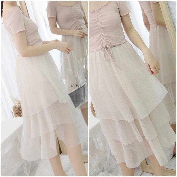 レディース ティアードスカート チュールスカート ハイウエスト 透け感 透け素材 春 夏 ボトムス カジュアル キュート 大人 可愛い フェミニン きれいめ おしゃれ お出かけ デイリー オフィス 普段着 ブラック ベージュ フリーサイズ 送料無料