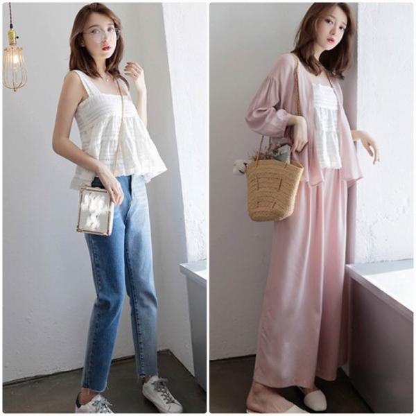 レディース ブラウス 肩紐 レース フレア キャミソール タンクトップ 春 夏 トップス カジュアル キュート 可愛い フェミニン きれいめ 上品 エレガント おしゃれ お出かけ ホワイト S M サイズ 送料無料