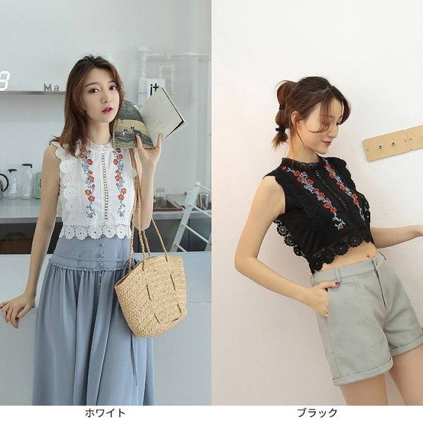 レディース スカラップ シフォン ブラウス レース 刺繍 花柄 ノースリーブ シャツ 春 夏 トップス カジュアル キュート 可愛い フェミニン きれいめ 上品 おしゃれ お出かけ オフィス デート デイリー ホワイト ブラック フリーサイズ 送料無料