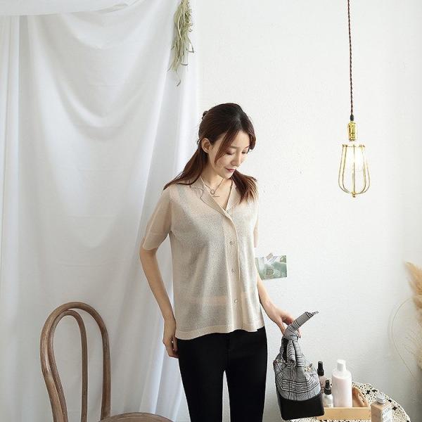 レディース カットソー Vネック リネン シンプル 半袖 シャツ 春 夏 トップス カジュアル キュート 大人 可愛い フェミニン おしゃれ お出かけ オフィス デイリー 普段着 ピンク ベージュ フリーサイズ ワンサイズ 送料無料