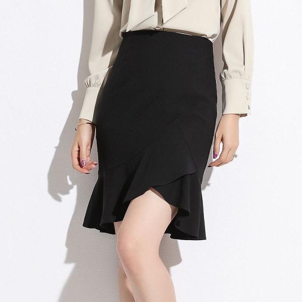 レディース フィッシュテールスカート ぺプラムスカート ハイウエスト ミニ丈 春 夏 ボトムス カジュアル キュート 大人 可愛い フェミニン きれいめ おしゃれ お出かけ デイリー 二次会 お呼ばれ ブラック S M L XL サイズ 送料無料