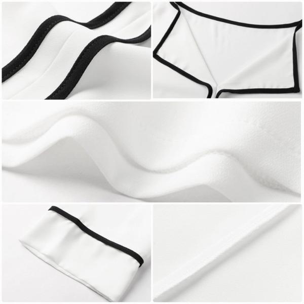 レディース シフォン ブラウス 半袖 シャツ 春 夏 トップス カジュアル キュート 可愛い フェミニン きれいめ 上品 エレガント おしゃれ お出かけ オフィス デート デイリー ホワイト ブラック S M L XL サイズ 送料無料