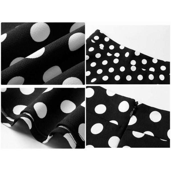 レディース フレアスカート ドット 水玉 ひざ丈 ハイウエスト 春 夏 ボトムス カジュアル キュート 大人 可愛い フェミニン きれいめ おしゃれ お出かけ デイリー 二次会 お呼ばれ ブラック S M L XL サイズ 送料無料