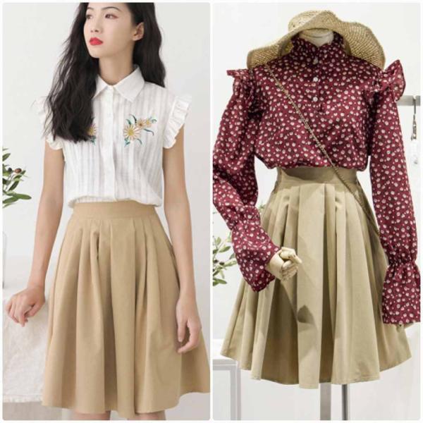 レディース スカート フレア ギャザースカート ハイウエスト ひざ上丈 春 夏 ボトムス カジュアル キュート 大人 可愛い フェミニン きれいめ おしゃれ お出かけ デイリー 二次会 お呼ばれ グレー カーキ フリーサイズ ワンサイズ 送料無料