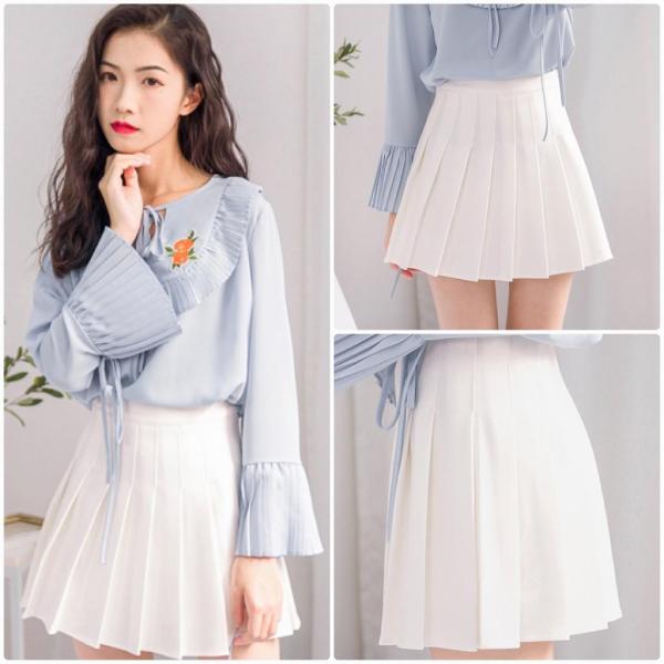 レディース スカート プリーツスカート ハイウエスト ミニ丈 無地 シンプル 春 夏 ボトムス カジュアル キュート 大人 可愛い フェミニン きれいめ おしゃれ お出かけ デイリー グレー ホワイト ブラック S M L サイズ 送料無料