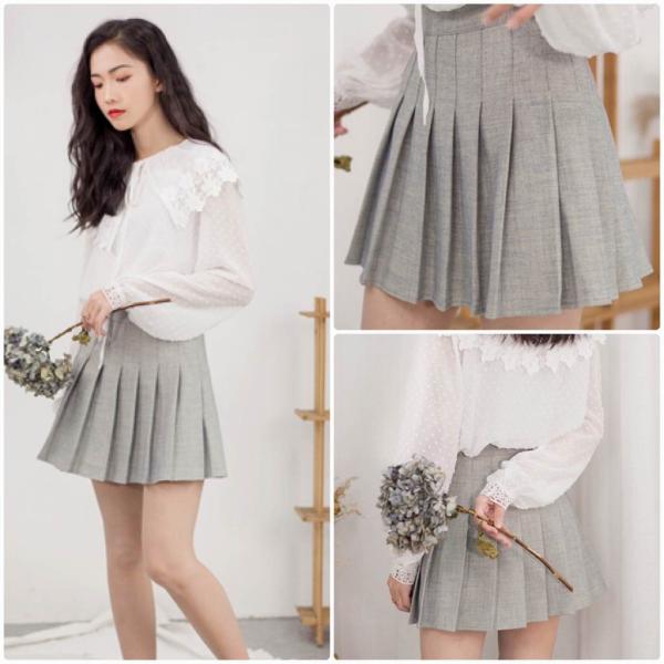 レディース スカート プリーツスカート ハイウエスト ミニ丈 無地 シンプル 春 夏 ボトムス カジュアル キュート 大人 可愛い フェミニン きれいめ おしゃれ お出かけ デイリー グレー ホワイト ブラック S M L サイズ 送料無料