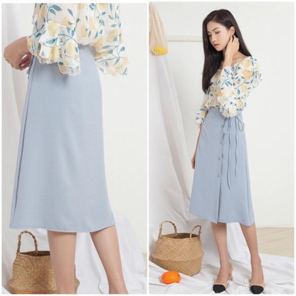 レディース シフォン スカート ハイウエスト ミディ丈 ひざ下丈 無地 シンプル 春 夏 ボトムス カジュアル キュート 大人 可愛い フェミニン きれいめ おしゃれ お出かけ デイリー 二次会 お呼ばれ ベージュ ブルー S M L サイズ 送料無料