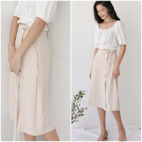 レディース シフォン スカート ハイウエスト ミディ丈 ひざ下丈 無地 シンプル 春 夏 ボトムス カジュアル キュート 大人 可愛い フェミニン きれいめ おしゃれ お出かけ デイリー 二次会 お呼ばれ ベージュ ブルー S M L サイズ 送料無料