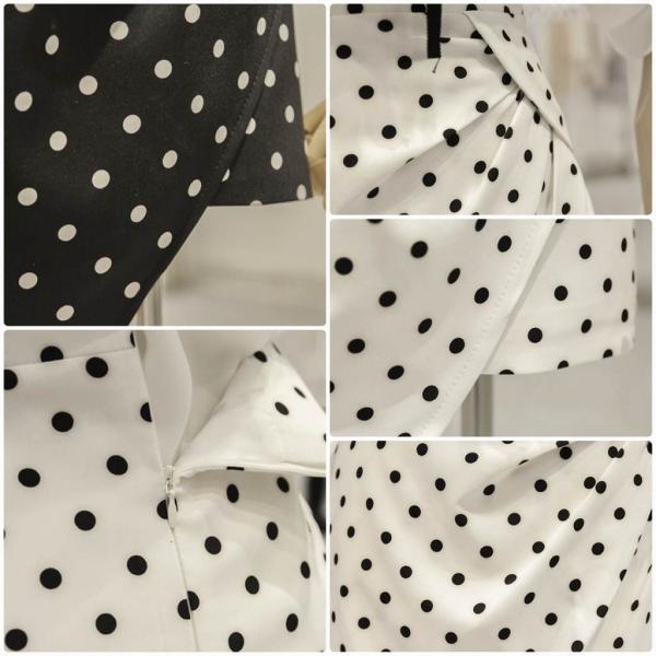 レディース シフォン スカート ハイウエスト ミニ丈 ドット 水玉 春 夏 ボトムス カジュアル キュート 大人 可愛い フェミニン きれいめ おしゃれ お出かけ デイリー 二次会 お呼ばれ ホワイト ブラック S M L サイズ 送料無料