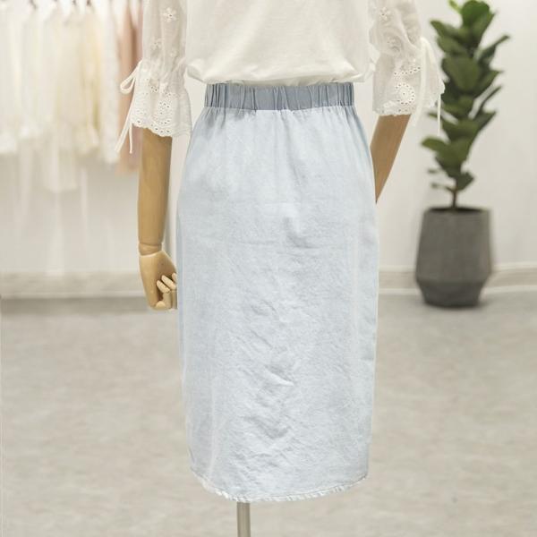 レディース スカート レース ミモレ丈 ひざ下丈 スリット ハイウエスト 春 夏 ボトムス カジュアル キュート 大人 可愛い フェミニン きれいめ おしゃれ お出かけ デイリー 二次会 お呼ばれ ライトブルー S M L サイズ 送料無料