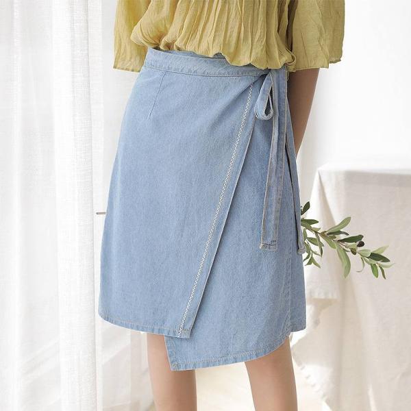 レディース スカート ハイウエスト 無地 シンプル 春 夏 ボトムス カジュアル キュート 大人 可愛い フェミニン きれいめ おしゃれ お出かけ デイリー 二次会 お呼ばれ ライトブルー ブルー S M L サイズ 送料無料