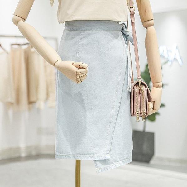 レディース スカート ハイウエスト 無地 シンプル 春 夏 ボトムス カジュアル キュート 大人 可愛い フェミニン きれいめ おしゃれ お出かけ デイリー 二次会 お呼ばれ ライトブルー ブルー S M L サイズ 送料無料
