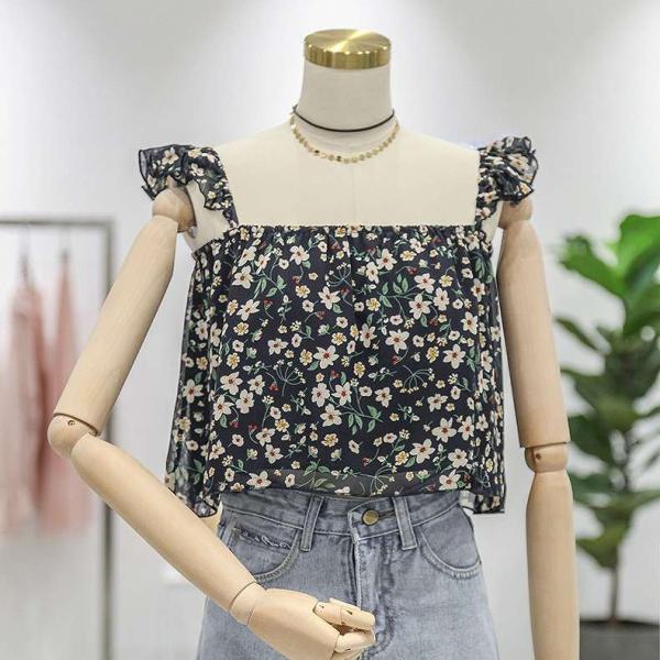 レディース キャミソール 肩紐 フレア ノースリーブ 花柄 ボタニカル柄 夏 春 トップス カジュアル キュート 大人 可愛い フェミニン おしゃれ お出かけ 普段着 デイリー ブラック ホワイト フリーサイズ ワンサイズ 送料無料