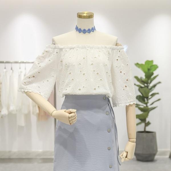 レディース トップス オフショルダー カットソー レース 無地 5分袖 夏 カジュアル 大人可愛い フェミニン オフィス お出かけ デート デイリー ホワイト フリーサイズ 送料無料