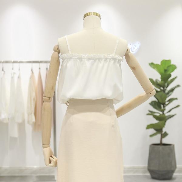 レディース トップス キャミソール ノースリーブ カットソー シフォン 無地 リボン 夏 カジュアル 大人可愛い フェミニン オフィス お出かけ デート デイリー ホワイト グリーン フリーサイズ 送料無料