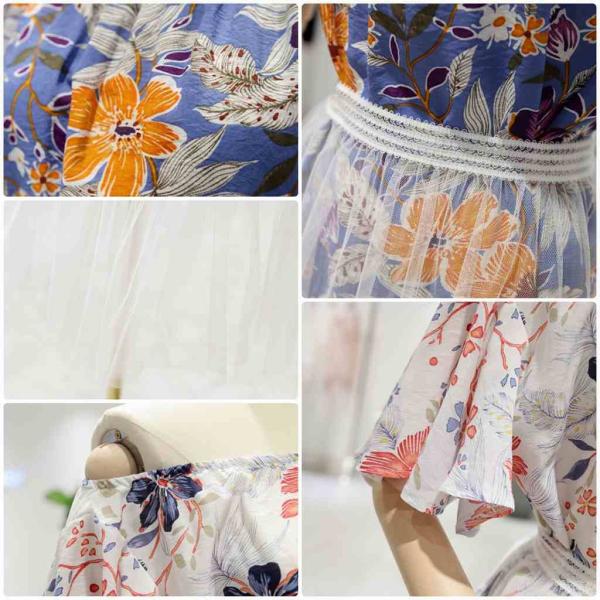 レディース ワンピース 半袖 ラウンドネック 透け素材 透け感 ミモレ丈 春 夏 スカート カジュアル キュート 可愛い フェミニン きれいめ 上品 エレガント おしゃれ お出かけ お呼ばれ ホワイト ブルー フリーサイズ ワンサイズ 送料無料