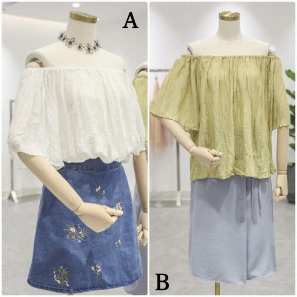 レディース 肩出し 肩見せ オフショルダー ブラウス 半袖 シャツ 春 夏 トップス カジュアル キュート 可愛い フェミニン きれいめ 上品 エレガント おしゃれ お出かけ オフィス デート デイリー ホワイト イエロー フリーサイズ 送料無料