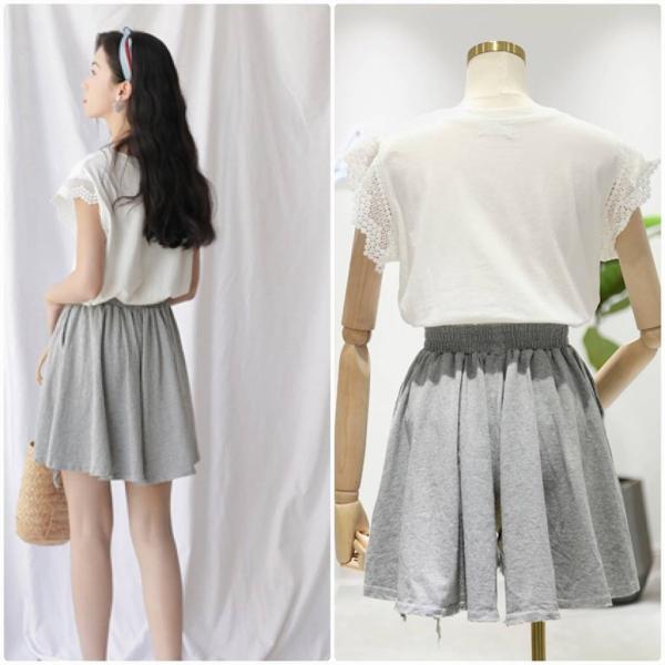 レディース ショートパンツ 短パン ハイウエスト ウエストゴム ボトムス カジュアル キュート 可愛い フェミニン きれいめ おしゃれ お出かけ デイリー 普段着 ホワイト グレー ブラック フリーサイズ ワンサイズ 送料無料