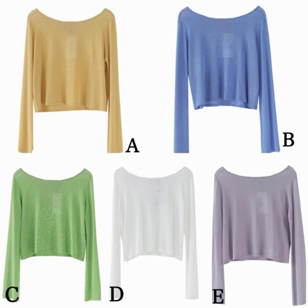 レディース カットソー ボートネック 無地 シンプル 長袖 春 夏 トップス カジュアル キュート 大人 可愛い フェミニン おしゃれ お出かけ オフィス デイリー 普段着 ホワイト イエロー パープル グリーン ブルー フリーサイズ 送料無料