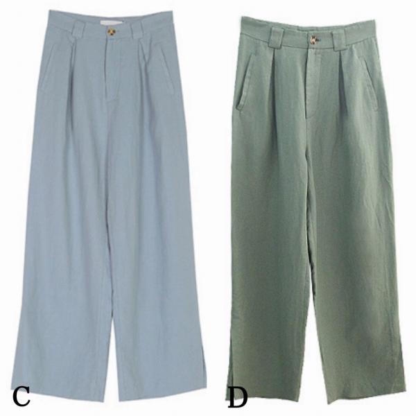レディース ワイドレッグパンツ ハイウエスト スリット 無地 シンプル ボトムス カジュアル キュート 可愛い フェミニン きれいめ エレガント おしゃれ お出かけ オフィス デイリー 普段着 ホワイト グリーン ブラック ブルー S M L 送料無料
