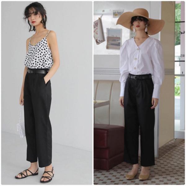 レディース アンクルパンツ 半端丈 クロップド ストレート ボトムス カジュアル キュート 可愛い フェミニン きれいめ おしゃれ お出かけ デイリー オフィス 普段着 ホワイト グリーン ベージュ ブラック S M L サイズ 送料無料