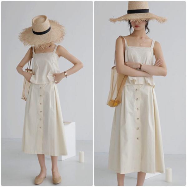 レディース スカート ハイウエスト ミモレ丈 無地 シンプル 春 夏 ボトムス カジュアル キュート 大人 可愛い フェミニン きれいめ おしゃれ お出かけ デイリー 二次会 お呼ばれ ブラック ベージュ S M サイズ 送料無料