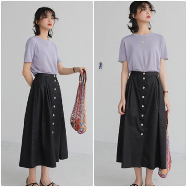 レディース スカート ハイウエスト ミモレ丈 無地 シンプル 春 夏 ボトムス カジュアル キュート 大人 可愛い フェミニン きれいめ おしゃれ お出かけ デイリー 二次会 お呼ばれ ブラック ベージュ S M サイズ 送料無料