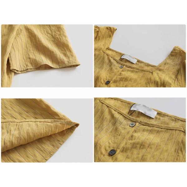 レディース スクエアネック ブラウス 半袖 シャツ シンプル 春 夏 トップス カジュアル キュート 可愛い フェミニン きれいめ 上品 エレガント おしゃれ お出かけ オフィス デート デイリー イエロー ホワイト フリーサイズ ワンサイズ 送料無料