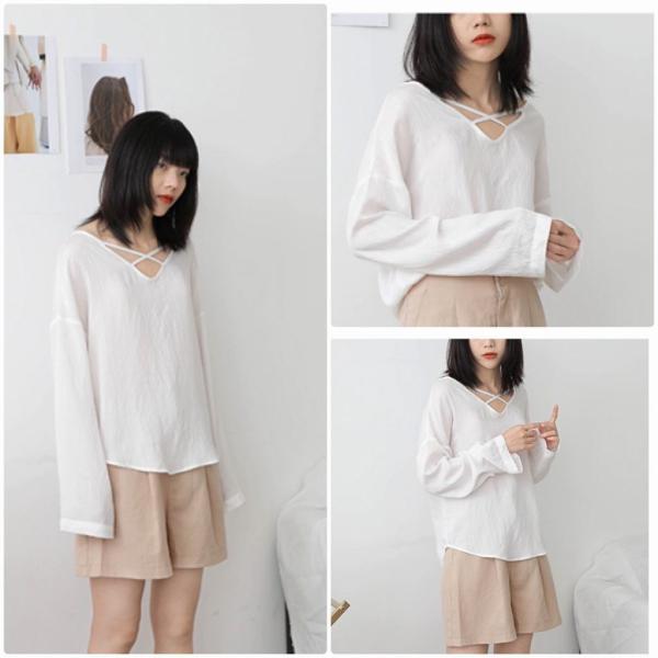 レディース ロングTシャツ シンプル Vネック 無地 カットソー 夏 春 トップス カジュアル キュート 大人 可愛い フェミニン おしゃれ お出かけ 普段着 デイリー グリーン イエロー ホワイト ブラウン フリーサイズ ワンサイズ 送料無料