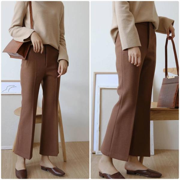 レディース センタープリーツ アンクルパンツ ハイウエスト 半端丈 クロップド シンプル ボトムス カジュアル キュート 可愛い フェミニン きれいめ エレガント おしゃれ お出かけ オフィス デイリー 普段着 ブラック ブラウン ベージュ 送料無料