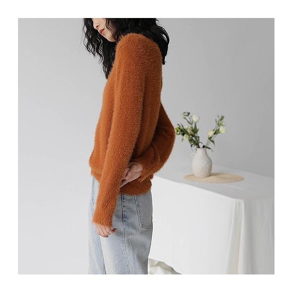 レディース トップス ニット セーター 長袖 ハイネック 無地 カジュアル 大人可愛い フェミニン オフィス お出かけ デート デイリー ベージュ オレンジ レッド フリー 送料無料