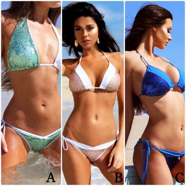 レディース　水着　ビキニ　ホルターネック　キャンディーカラー　海　プール　スイミング　ビーチ　リゾート　マリン　海水浴　夏休み　旅行　可愛い　キュート　セクシー　女性　ネイビー　グリーン　ホワイト　S　M　L　XL　サイズ　送料無料