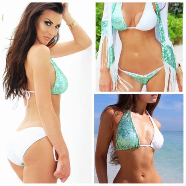 レディース　水着　ビキニ　ホルターネック　キャンディーカラー　海　プール　スイミング　ビーチ　リゾート　マリン　海水浴　夏休み　旅行　可愛い　キュート　セクシー　女性　ネイビー　グリーン　ホワイト　S　M　L　XL　サイズ　送料無料